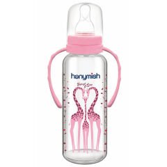 Hanymish 402 Kulplu Cam Biberon 240 ml Pembe