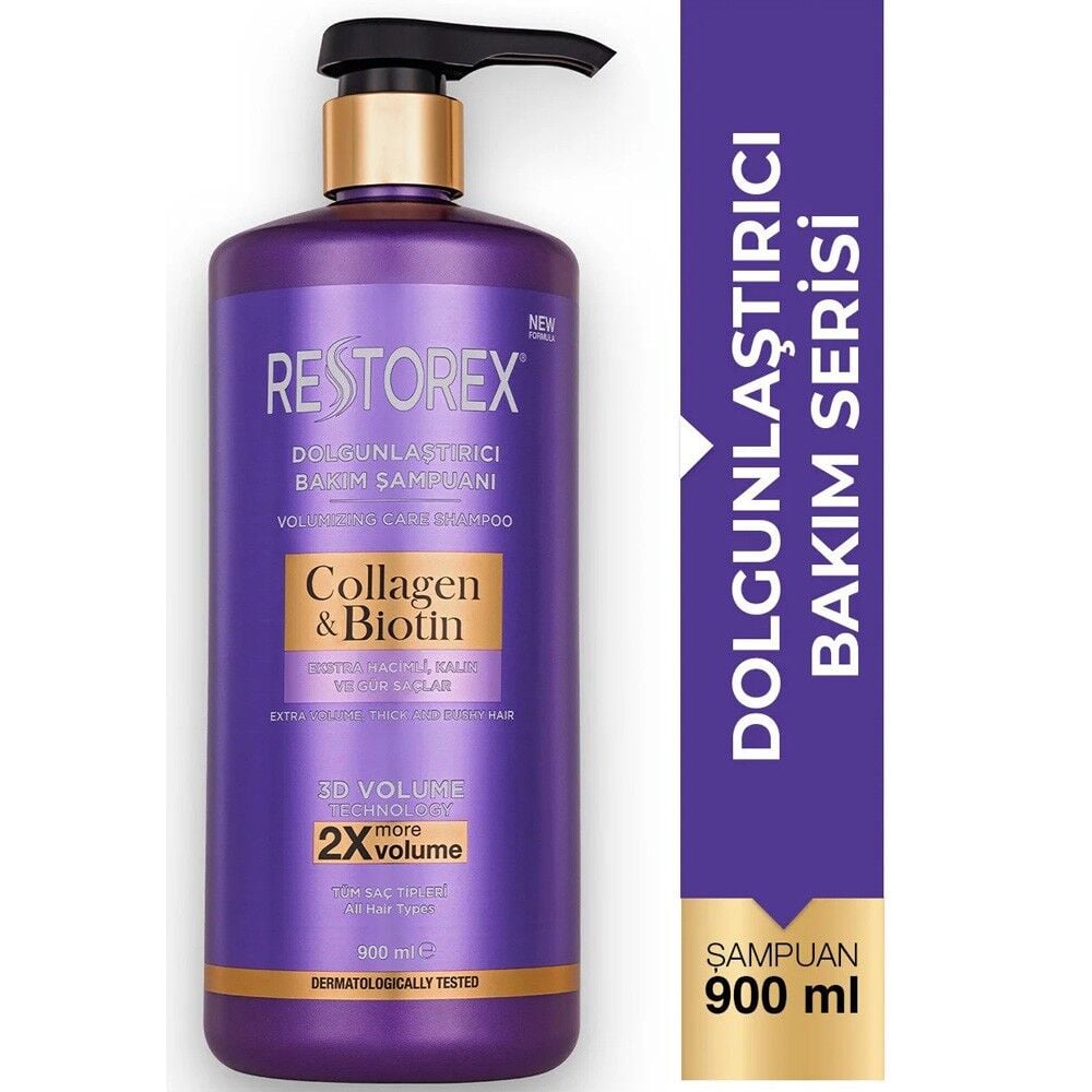 Restorex Collagen Biotin Dolgunlaştırıcı Bakım Şampuanı 900 ml