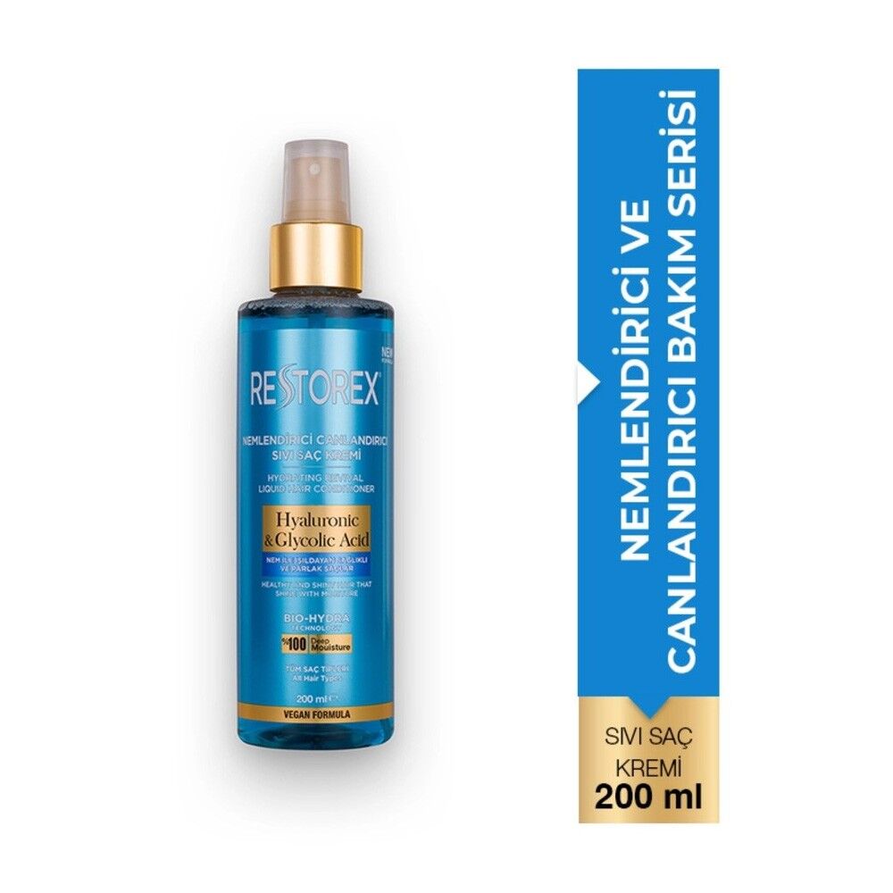 Restorex Hyaluronic Glycolic Acid Nemlendirici Canlandırıcı Sıvı Saç Kremi 200 ml