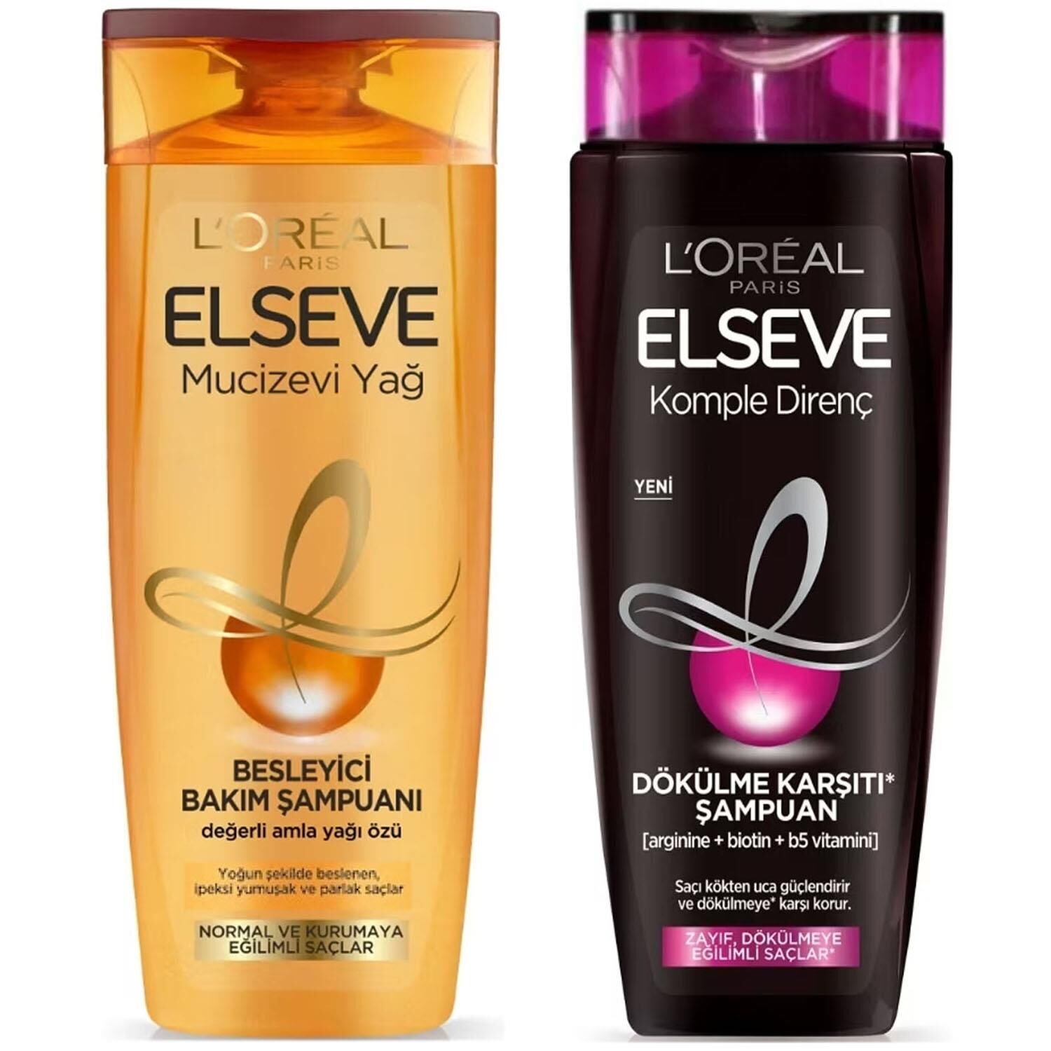 Loreal Paris Elseve Besleyici Bakım Şampuanı 400 ml + Loreal Paris Dökülme Karşıtı Şampuan 400 ml
