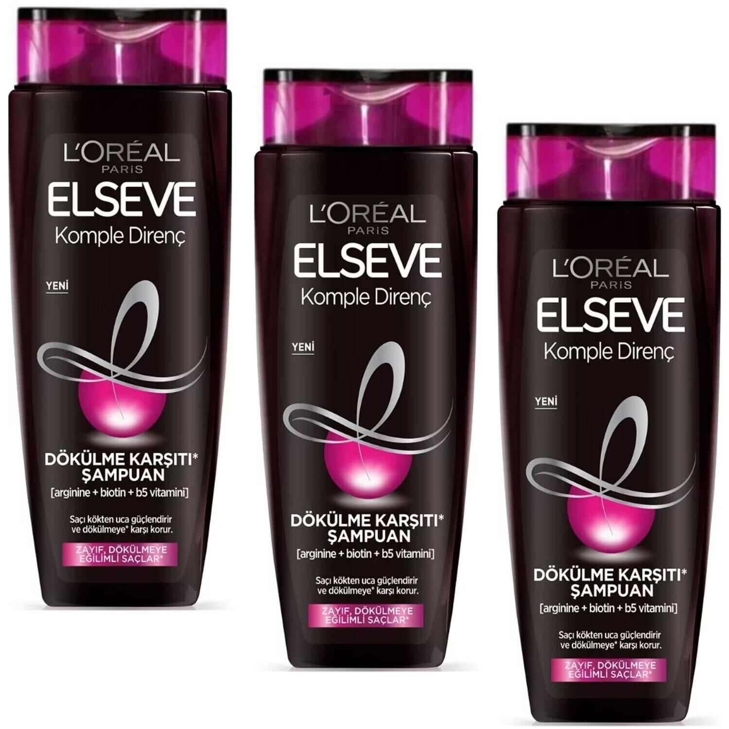 Loreal Paris Elseve Komple Direnç Dökülme Karşıtı Şampuan 400 ml 3 ADET