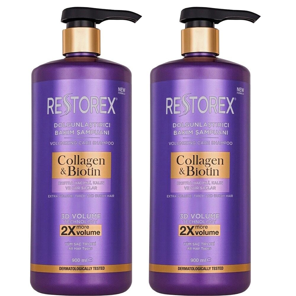 Restorex Collagen Biotin Dolgunlaştırıcı Bakım Şampuanı 900 ml 2 ADET