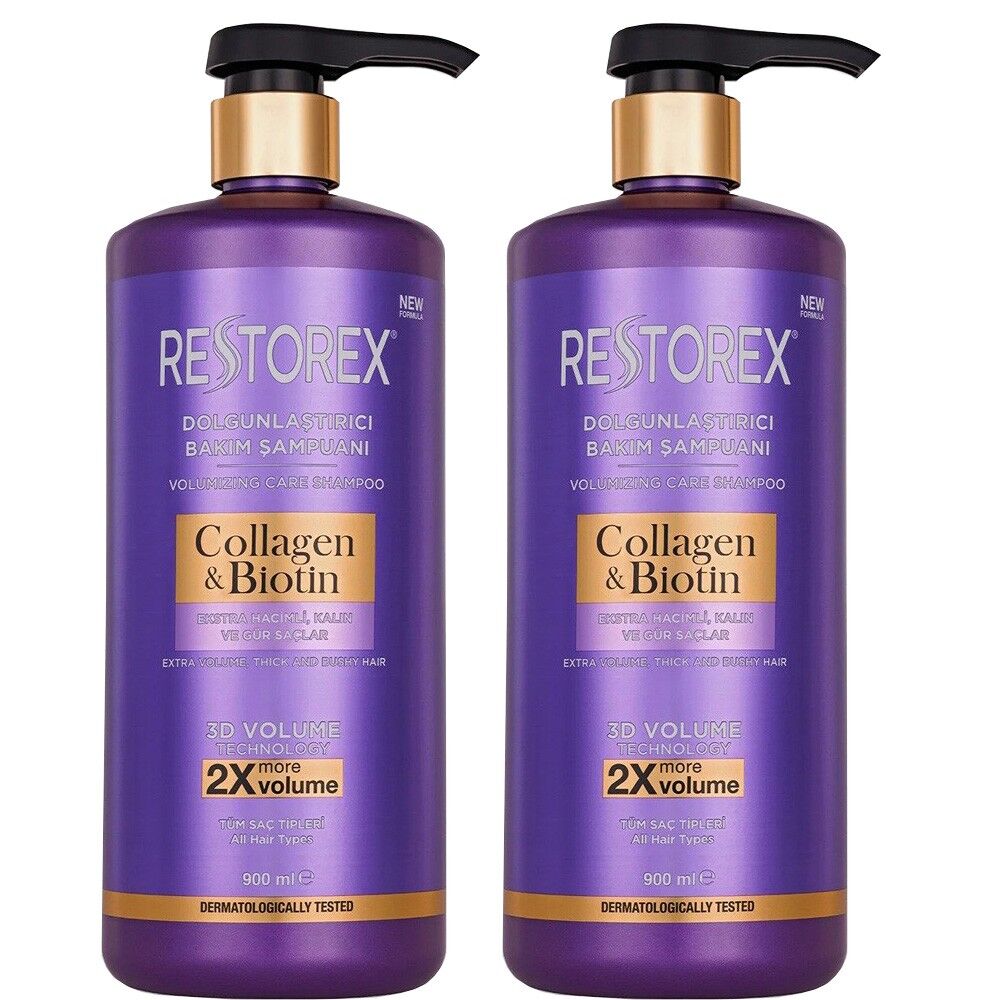Restorex Collagen Biotin Dolgunlaştırıcı Bakım Şampuanı 900 ml 2 ADET
