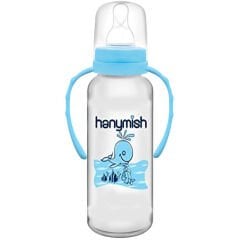 Hanymish 433 Kulplu PP Biberon 240 ml Mavi