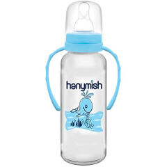 Hanymish 433 Kulplu PP Biberon 240 ml Mavi