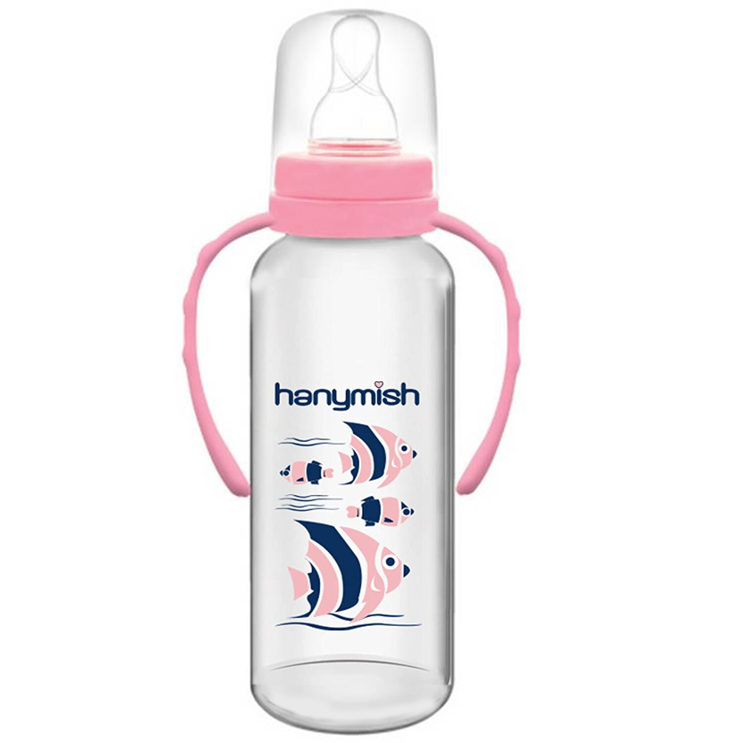 Hanymish 433 Kulplu PP Biberon 240 ml Pembe