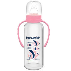 Hanymish 433 Kulplu PP Biberon 240 ml Pembe