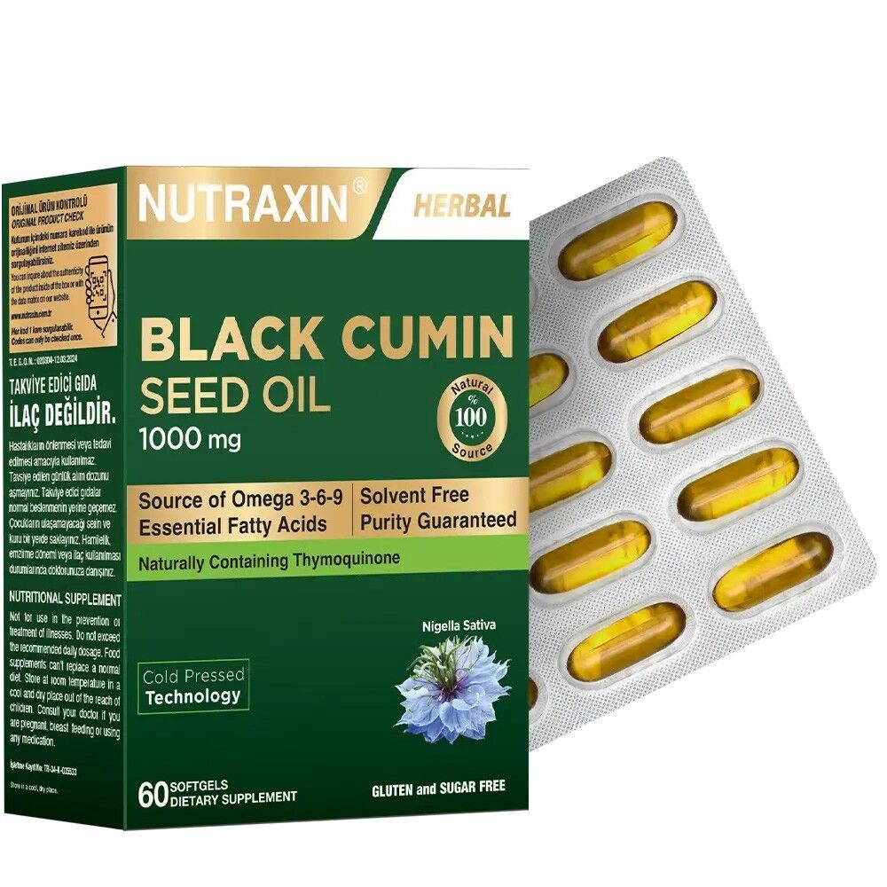 Nutraxin Çörek Otu Yağı 1000 mg 60 Kapül