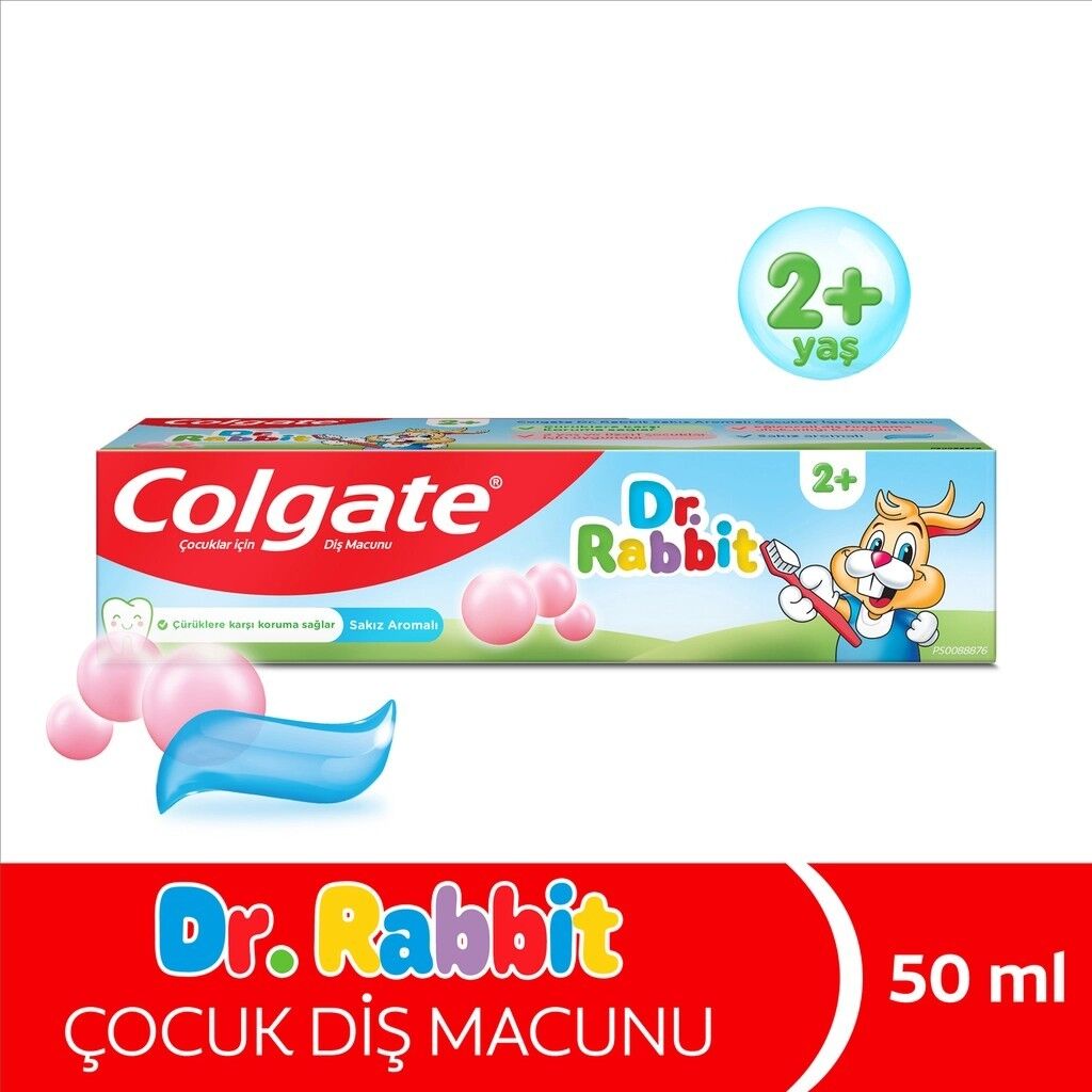 Colgate Dr. Rabbit Sakız Aromalı 2+ Yaş Diş Macunu 50 ml