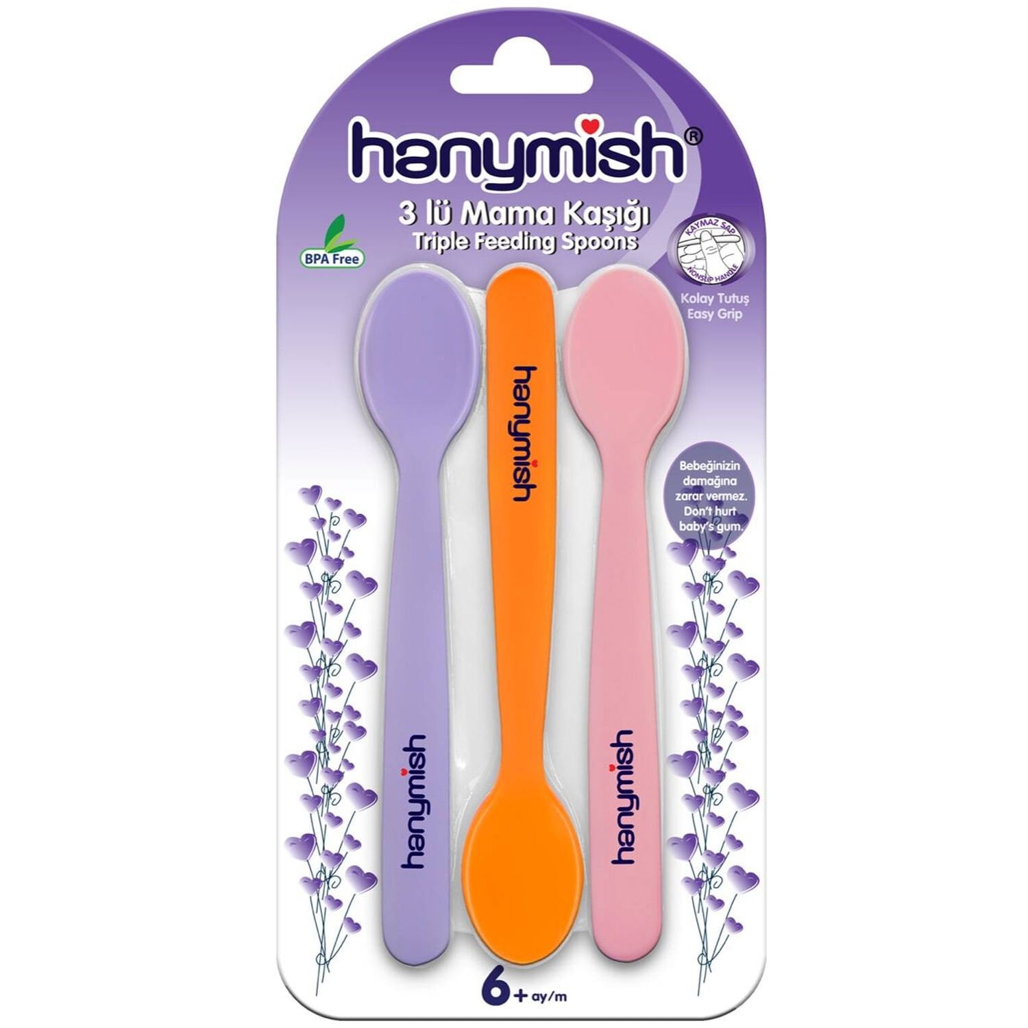 Hanymish 510 Mama Kaşığı 3 lü Pembe