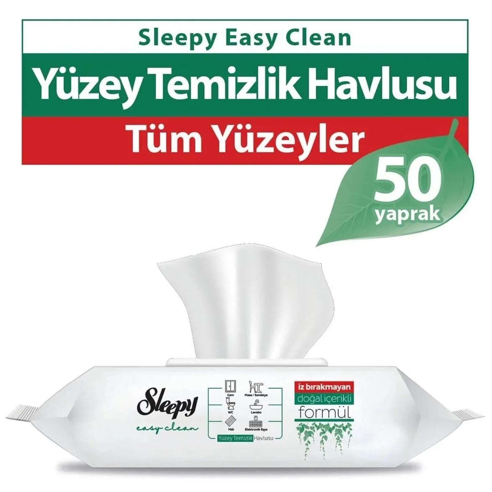 Sleepy Easy Clean Yüzey Temizlik Havlusu 50 Yaprak