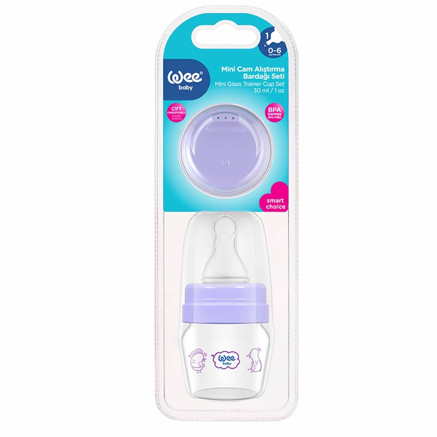 Wee Baby Mini Cam Alıştırma Bardağı Seti 30 ml Mor