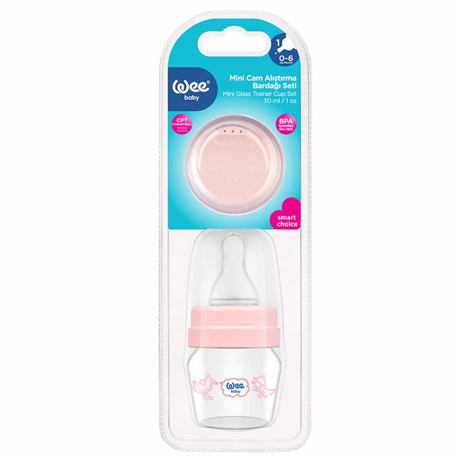 Wee Baby Mini Cam Alıştırma Bardağı Seti 30 ml Pembe