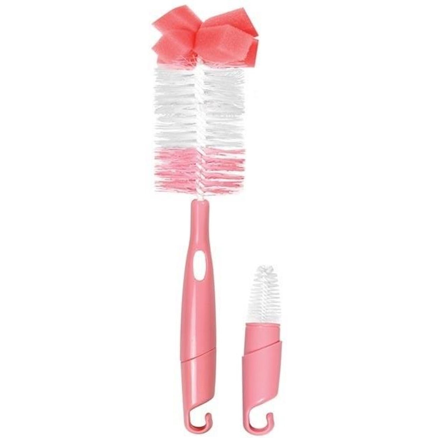 Bebedor Süngerli Biberon Ve Emzik Temizleme Fırça Seti Pembe