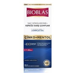 Bioblas Çinko + Mentol Saç Dökülmesi ve Kepeğe Karşı Şampuan 360 ml