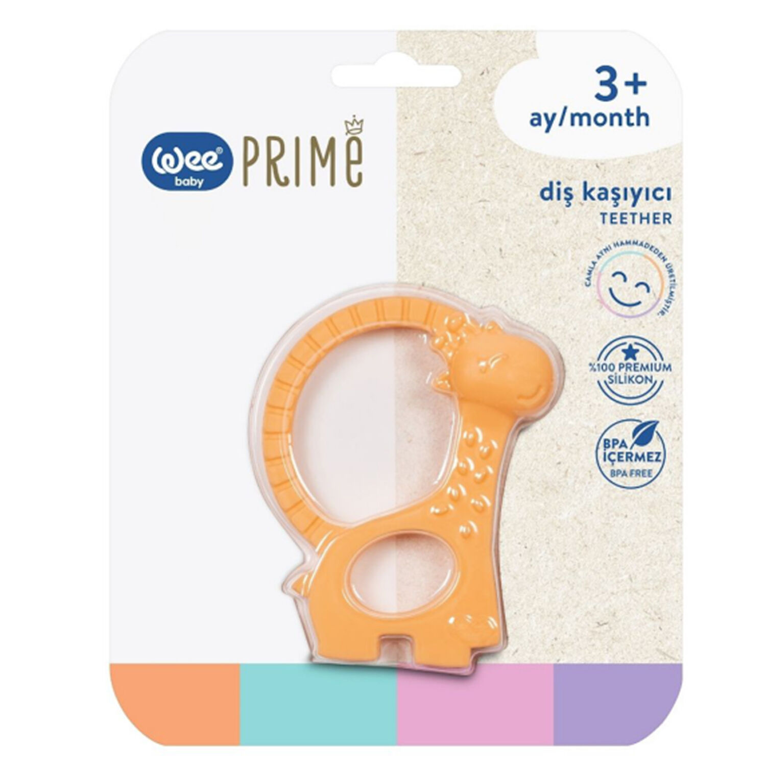 Wee Baby Prime Silikon Diş Kaşıyıcı 3+ Ay Turuncu