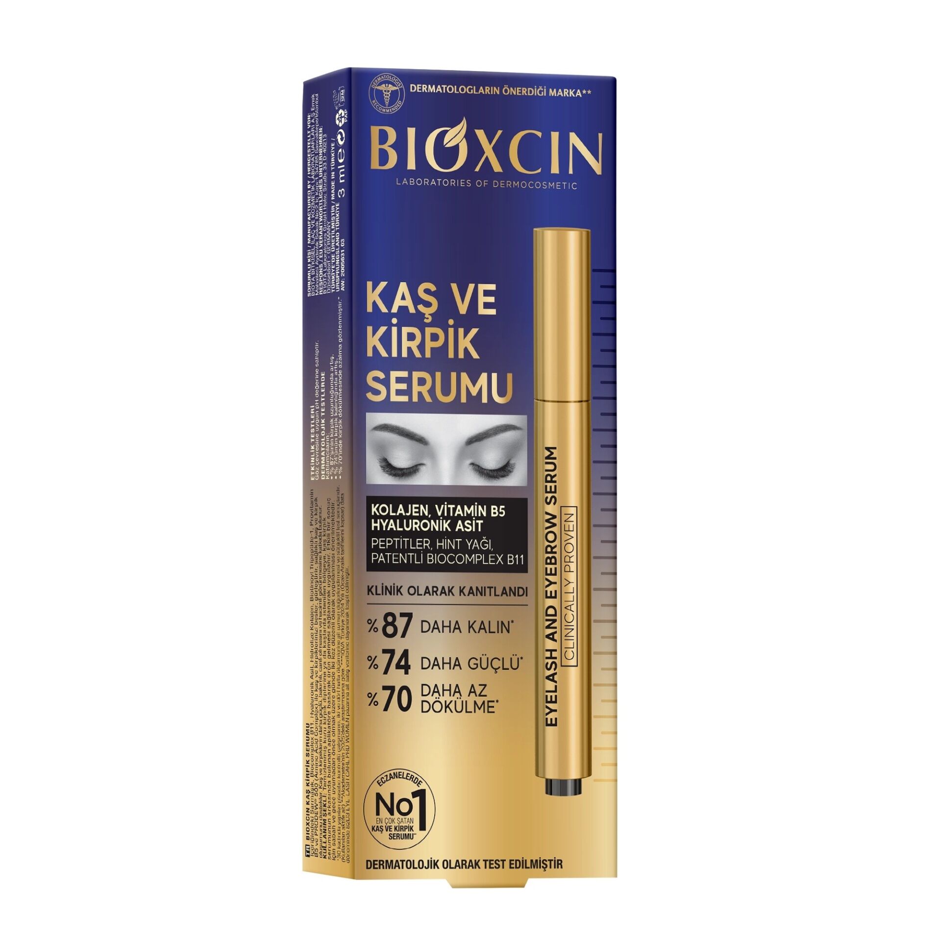 Bioxcin Kolajen Ve Hyaluronik Asit İçerikli Kaş Ve Kirpik Serumu 3 ml