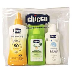 Chicco Güneş Spreyi Spf50+ 150 ml + Tazeleyici Ve Koruyucu Sprey 100 ml + Şampuan 100 ml 3 lü Set