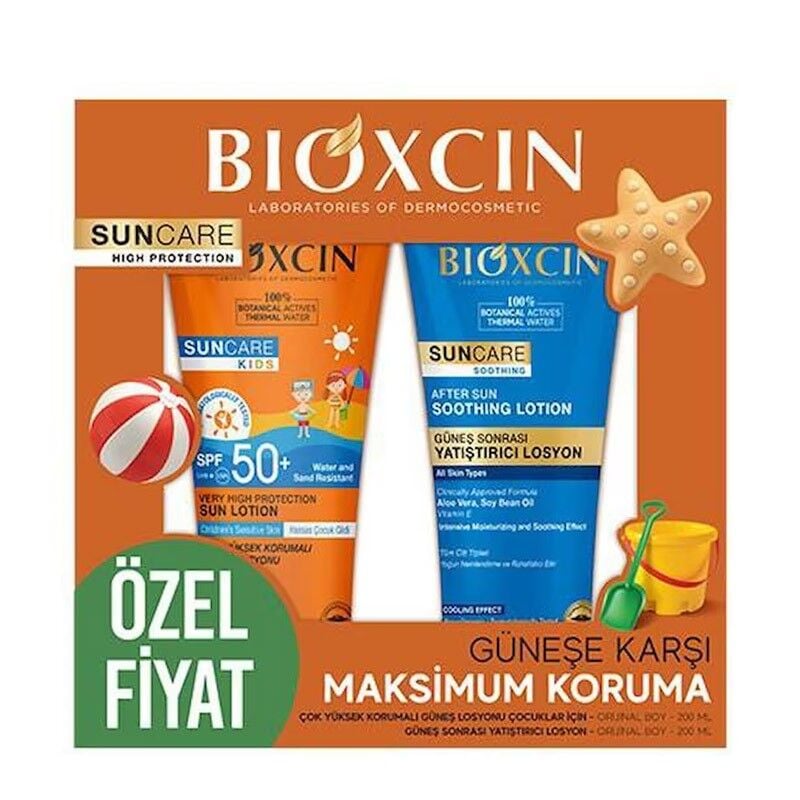 Bioxcin Sun Care Çocuklar İçin SPF 50 Hassas Cilt Güneş Kremi 200 ml + Güneş Sonrası Losyon 200 ml