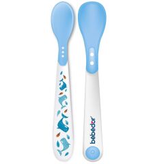 Bebedor Isıya Duyarlı 2 li Kaşık 6+ Ay Mavi