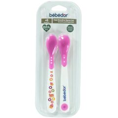 Bebedor Isıya Duyarlı 2 li Kaşık 6+ Ay Pembe