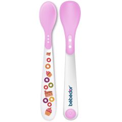 Bebedor Isıya Duyarlı 2 li Kaşık 6+ Ay Pembe