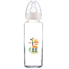 Bebedor Sevimli Zürafa Desenli Cam Biberon 3+ Ay 250 ml