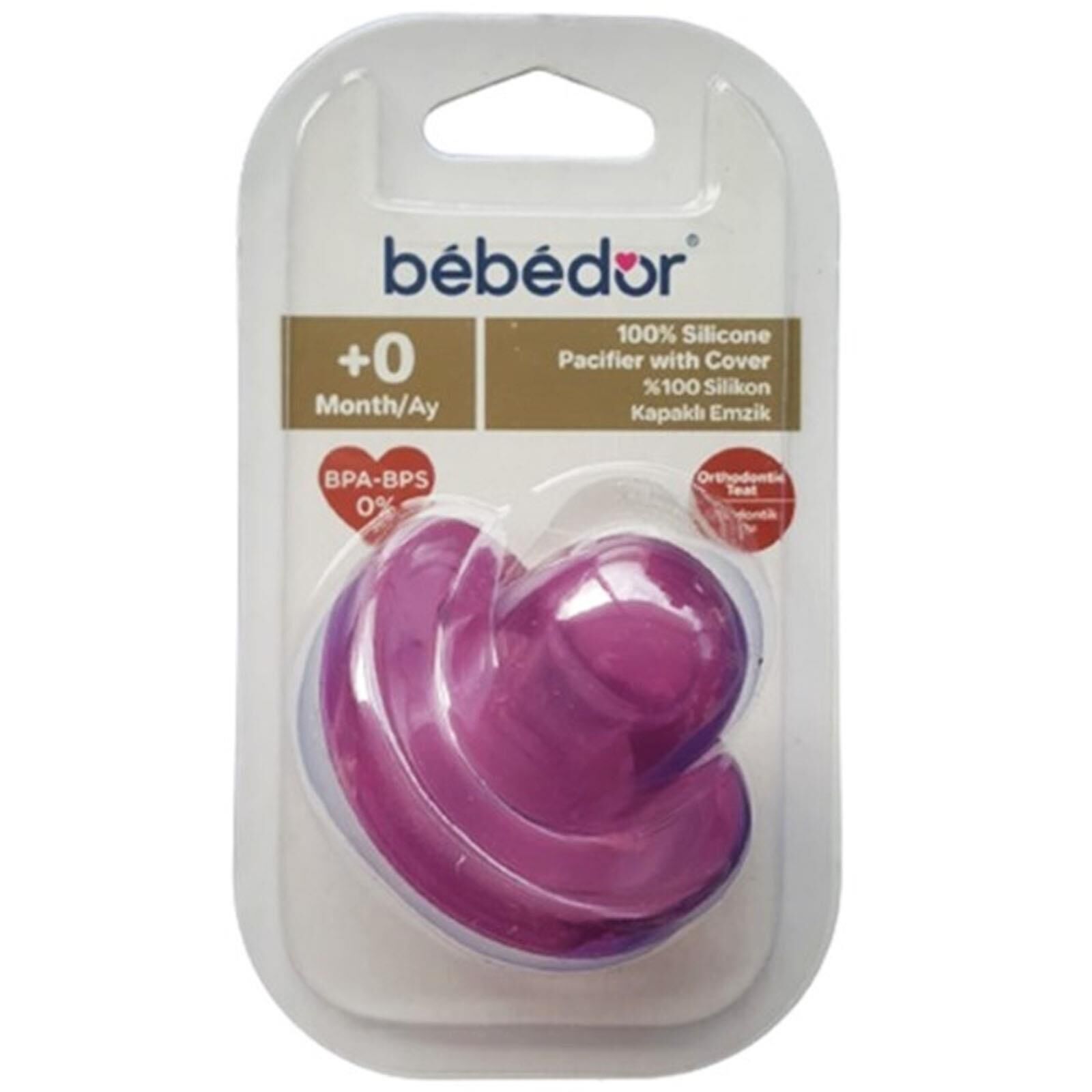 Bebedor 105 Soft Kapaklı Silikon Emzik 0-6 Ay Mor