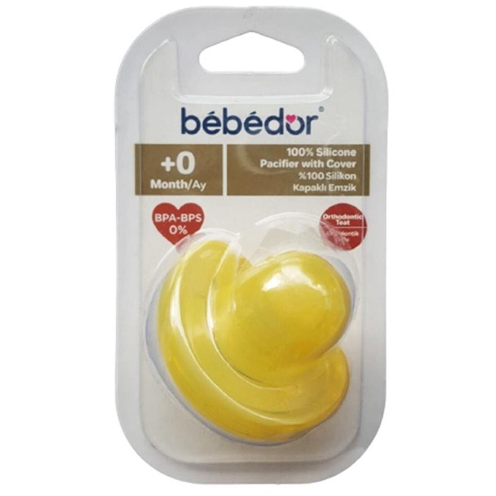 Bebedor 105 Soft Kapaklı Silikon Emzik 0-6 Ay Sarı