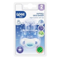 Wee Baby Kapaklı Gece Emziği No 2 6-18 Ay Mavi