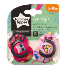 Tommee Tippee Fun Style 2 li Emzik 6-18 Ay Desenli Pembe
