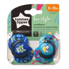 Tommee Tippee Fun Style 2 li Emzik 6-18 Ay Desenli Mavi