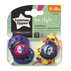 Tommee Tippee Fun Style 2 li Emzik 6-18 Ay Desenli Pembe