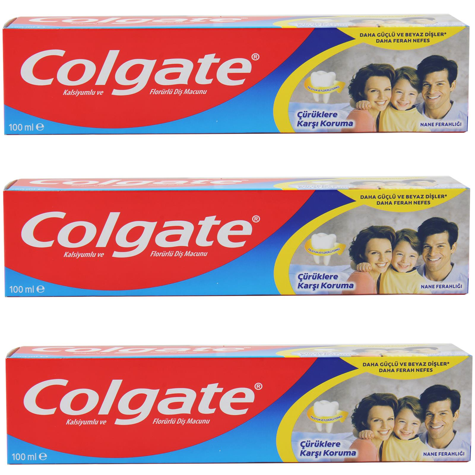 Colgate Çürüklere Karşı Koruma Florürlü Diş Macunu 100 ml 3 ADET