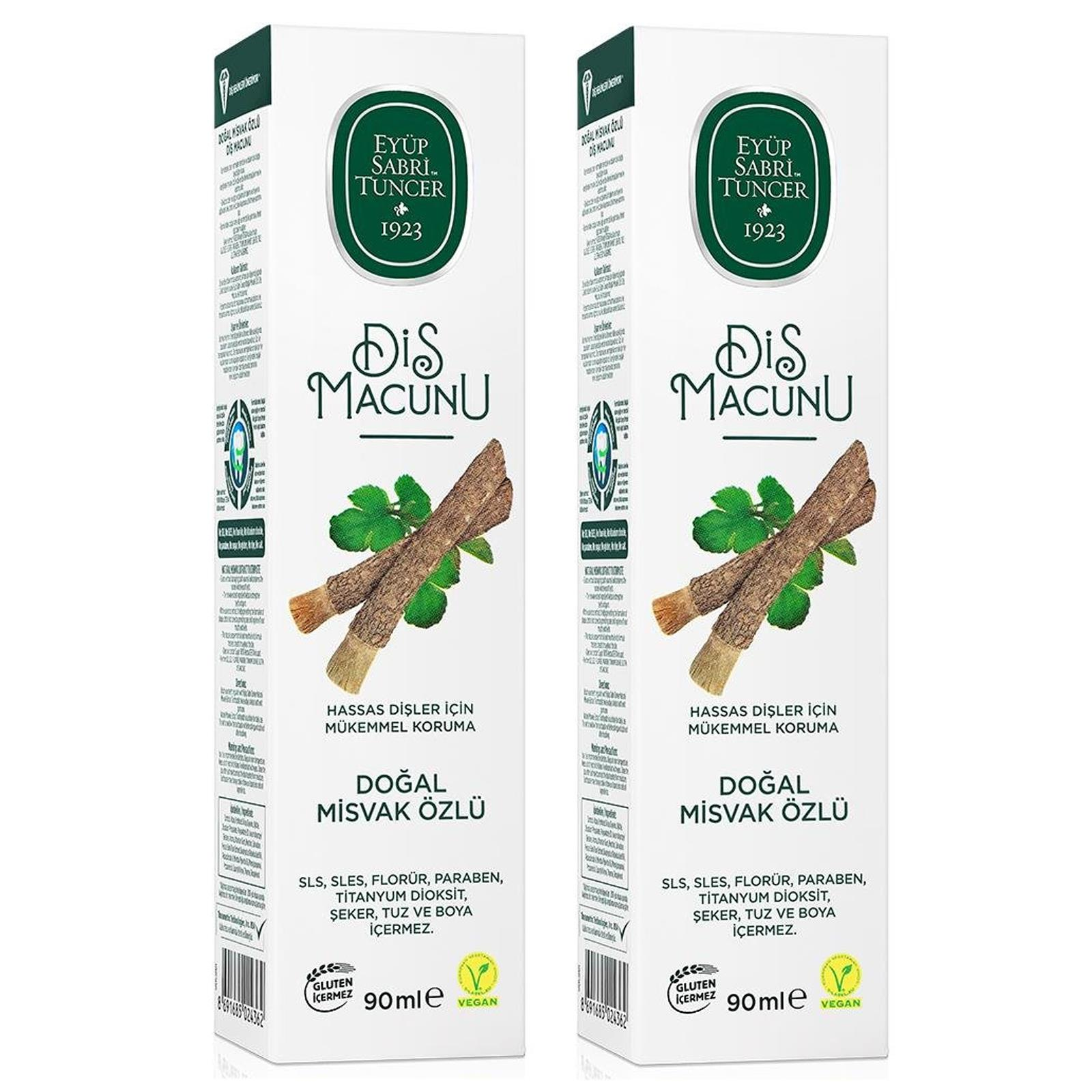 Eyüp Sabri Tuncer Doğal Misvak Özlü Florürsüz Diş Macunu 90 ml 2 ADET