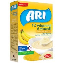 Arı Mama Sütlü Muzlu 12 Vitamin 6 Mineralli Pirinç Unu 250 gr