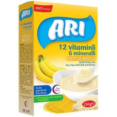 Arı Mama Sütlü Muzlu 12 Vitamin 6 Mineralli Pirinç Unu 250 gr