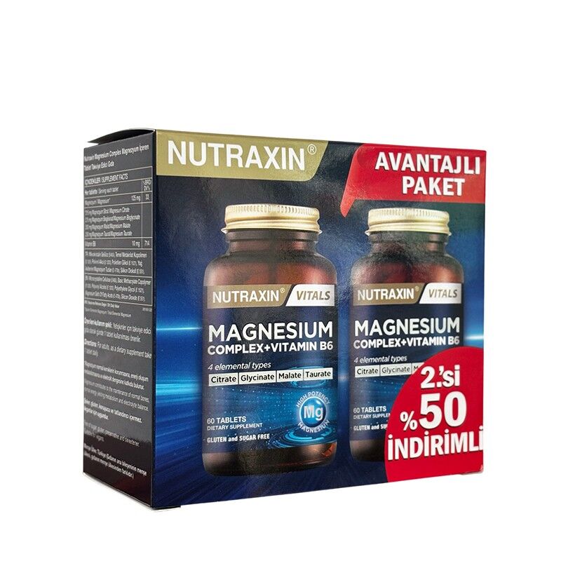 Nutraxin Magnezyum Complex 60 + 60 Tablet Avantajlı Paket