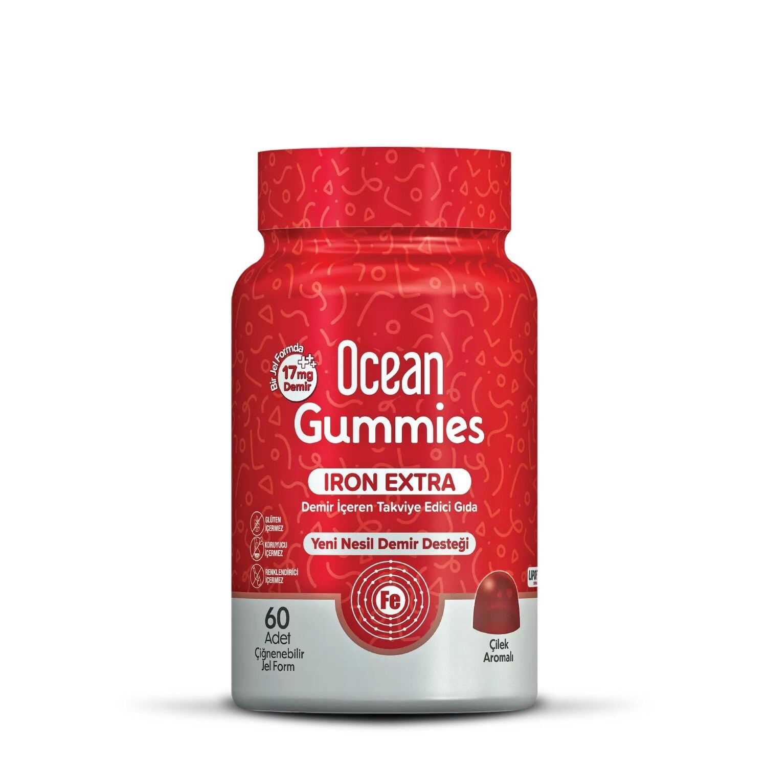 Orzax Ocean Gummies Iron Extra Demir İçeren Takviye Edici Gıda 60 Adet Çİğnenebilir Jel Form