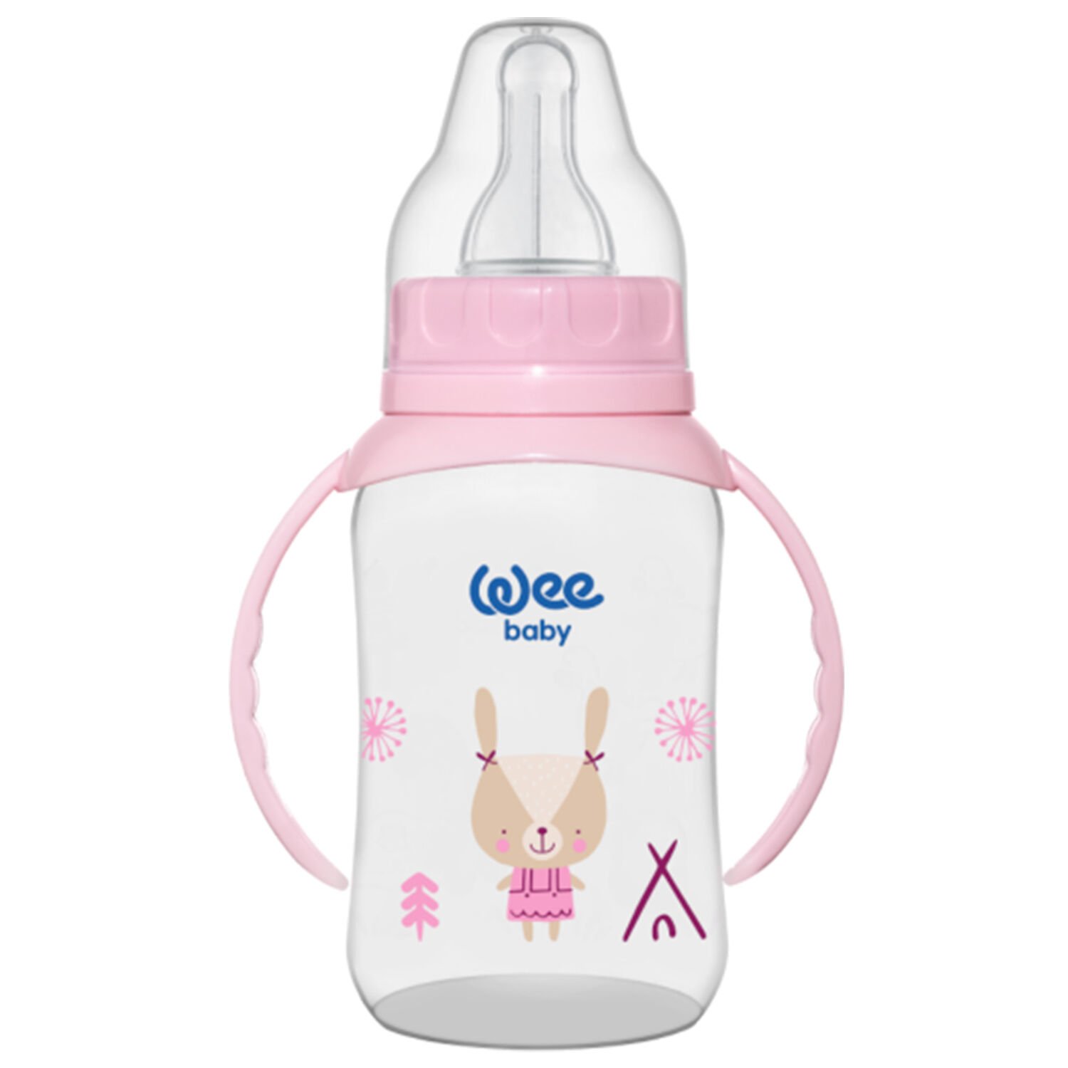 Wee Baby Klasik Kulplu PP Biberon 150 ml Pembe
