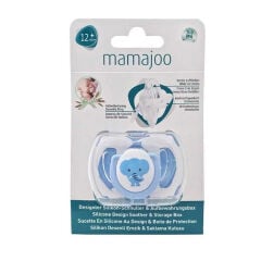 Mamajoo Saklama Kutulu Desenli Ortodontik Silikon Emzik 12+Ay Kırmızı