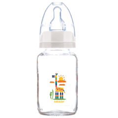 Bebedor Sevimli Zürafa Desenli Cam Biberon 0+ Ay 125 ml