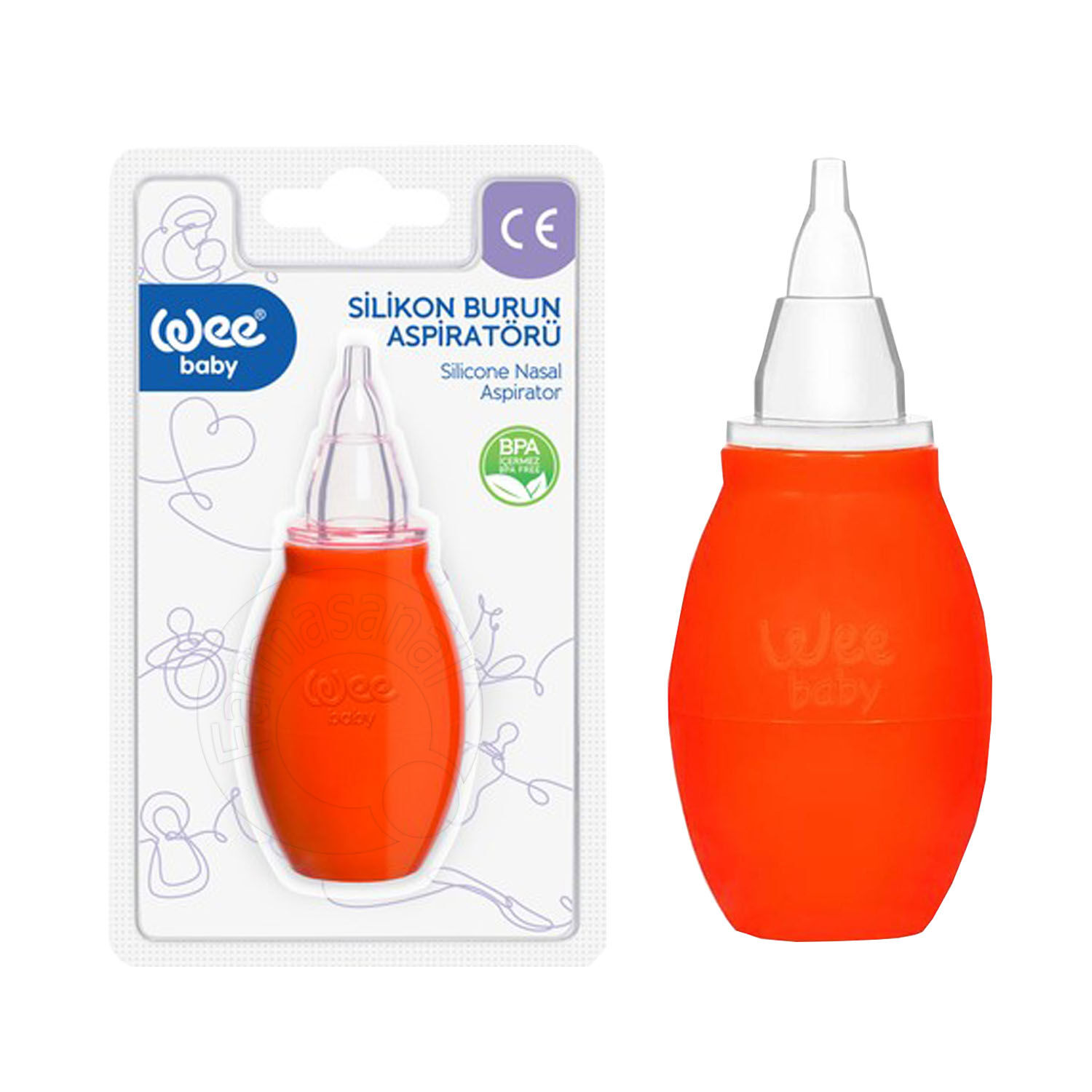 Wee Baby Silikon Burun Aspiratörü Turuncu