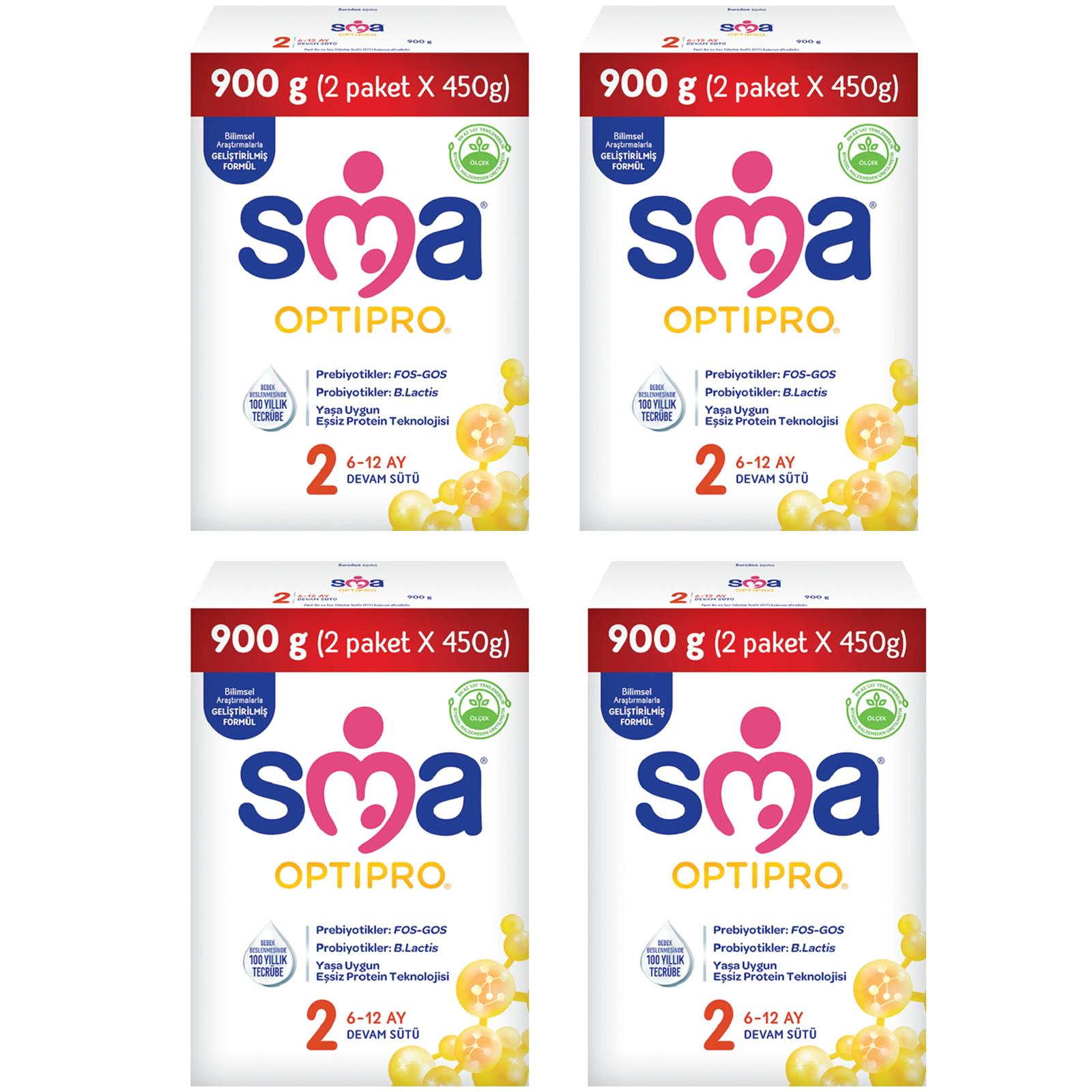 Sma Optipro 2 Probiyotik Devam Sütü 900 gr 4 ADET
