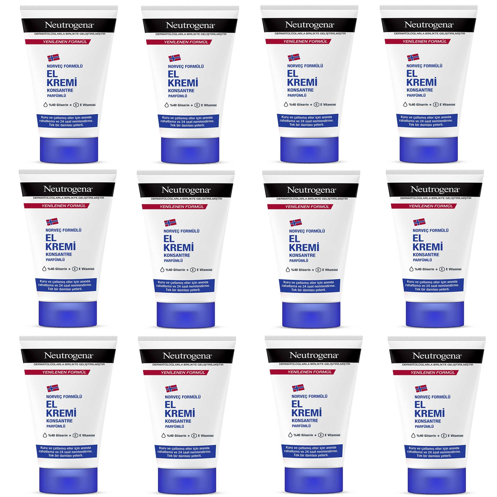 Neutrogena Norveç Formülü Parfümlü El Kremi 50 ml 12 ADET
