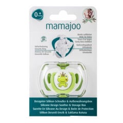 Mamajoo Saklama Kutulu Desenli Ortodontik Silikon Emzik 0+Ay Kırmızı