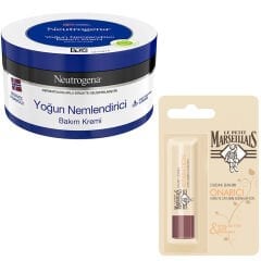 Neutrogena Yoğun Nemlendirici Bakım Kremi 300 ml + Le Petit Marseillais Onarıcı Dudak Kremi 4,9 g