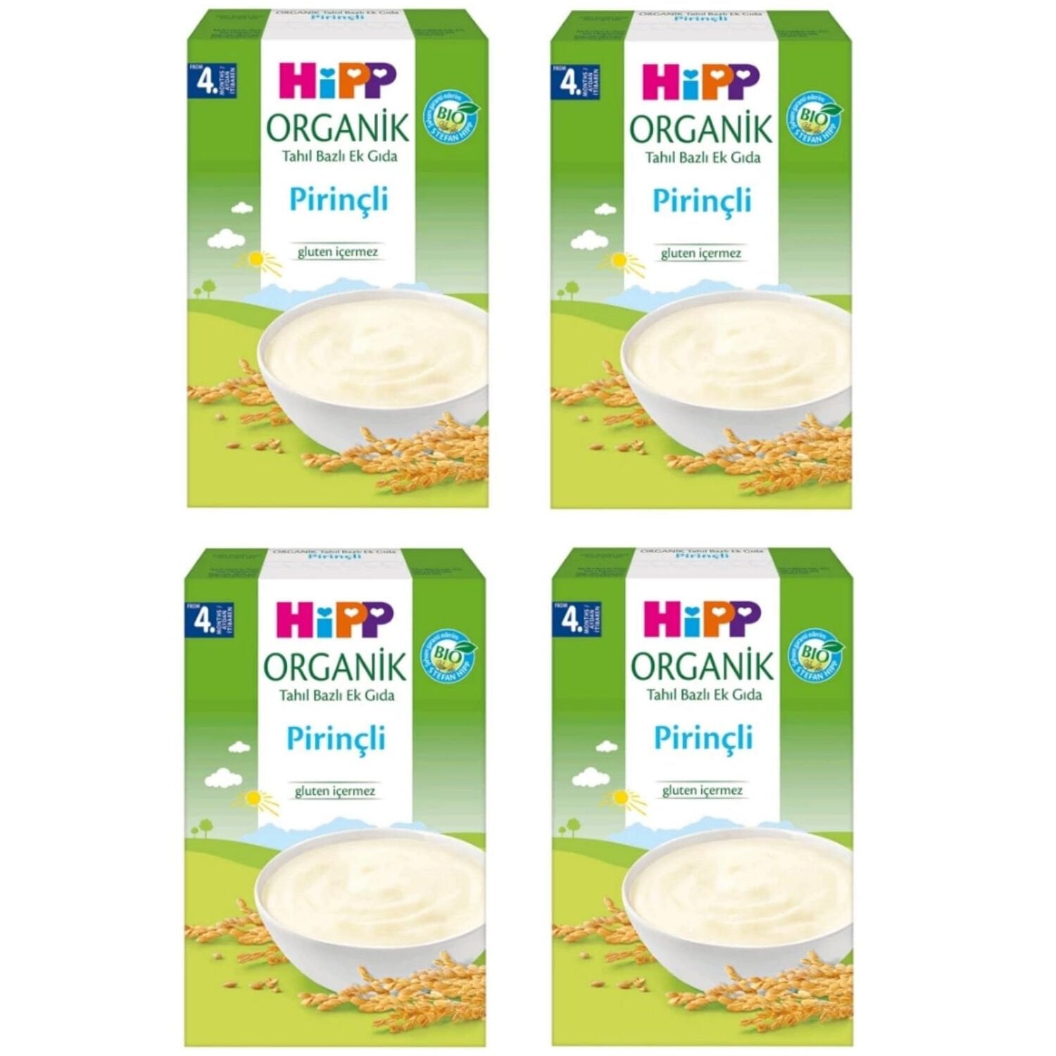 Hipp Organik Pirinçli Tahıl Bazlı 4+ Ay Kaşık Maması 200 gr 4 ADET