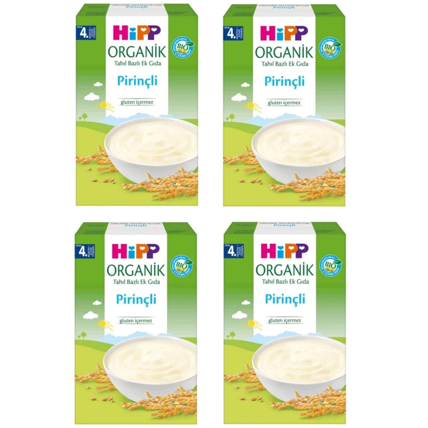 Hipp Organik Pirinçli Tahıl Bazlı 4+ Ay Kaşık Maması 200 gr 4 ADET