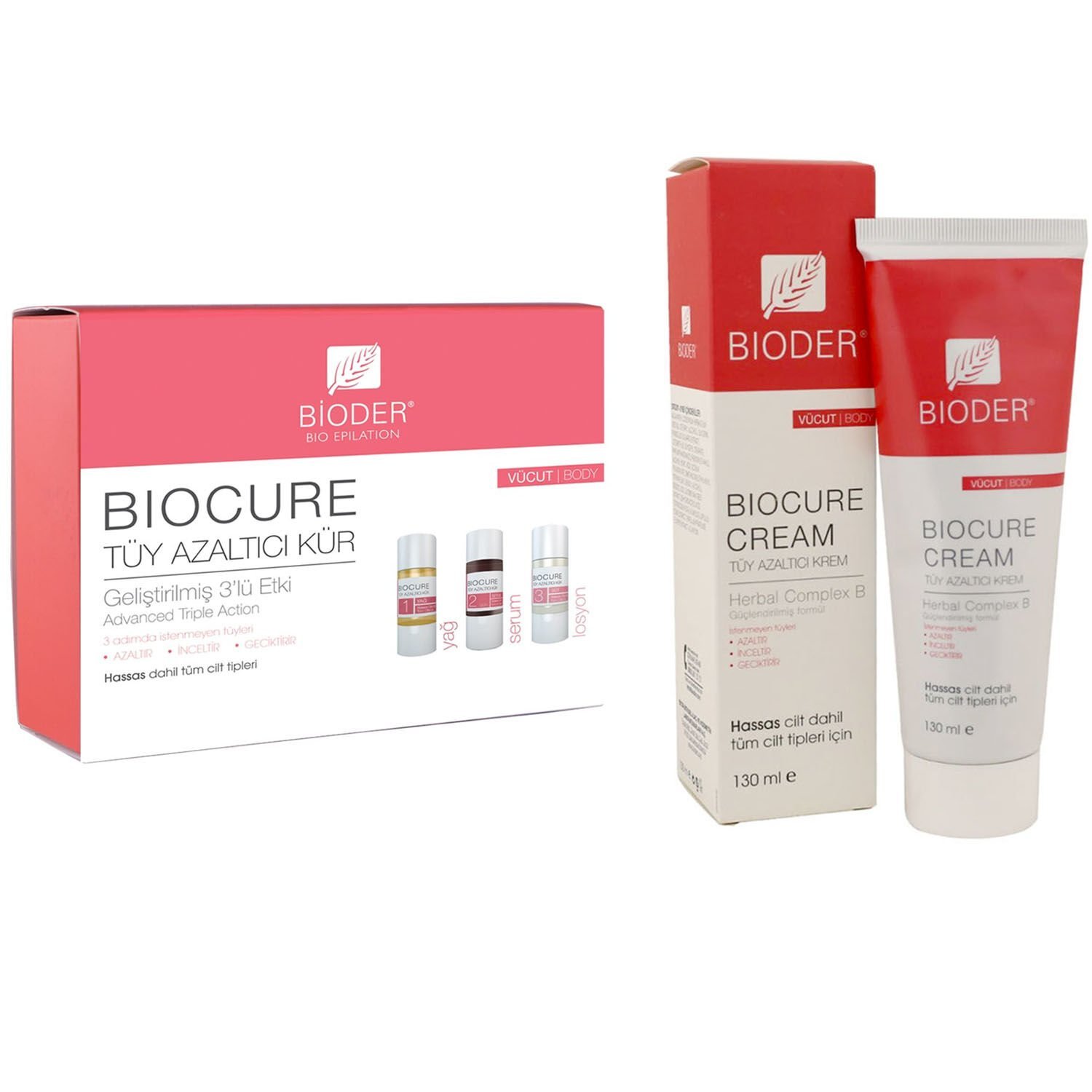 Bioder Biocure Krem Vücut 130 ml + Vücut Kür 3 lü Set 3 X 10 ml